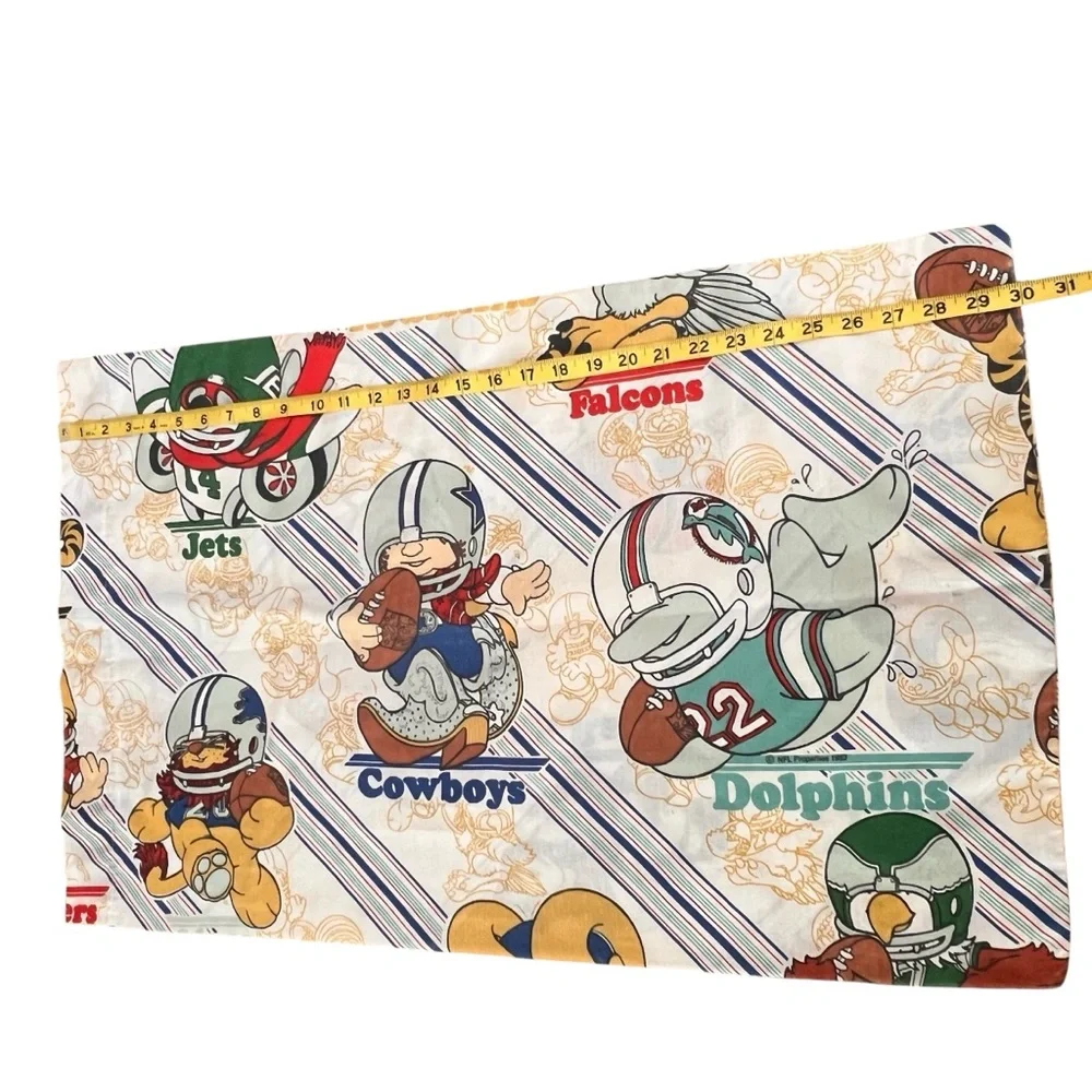 Vintage NFL Football Pillowcase Kids Eagles Redskins Bears Dolphins Jets Cowboys